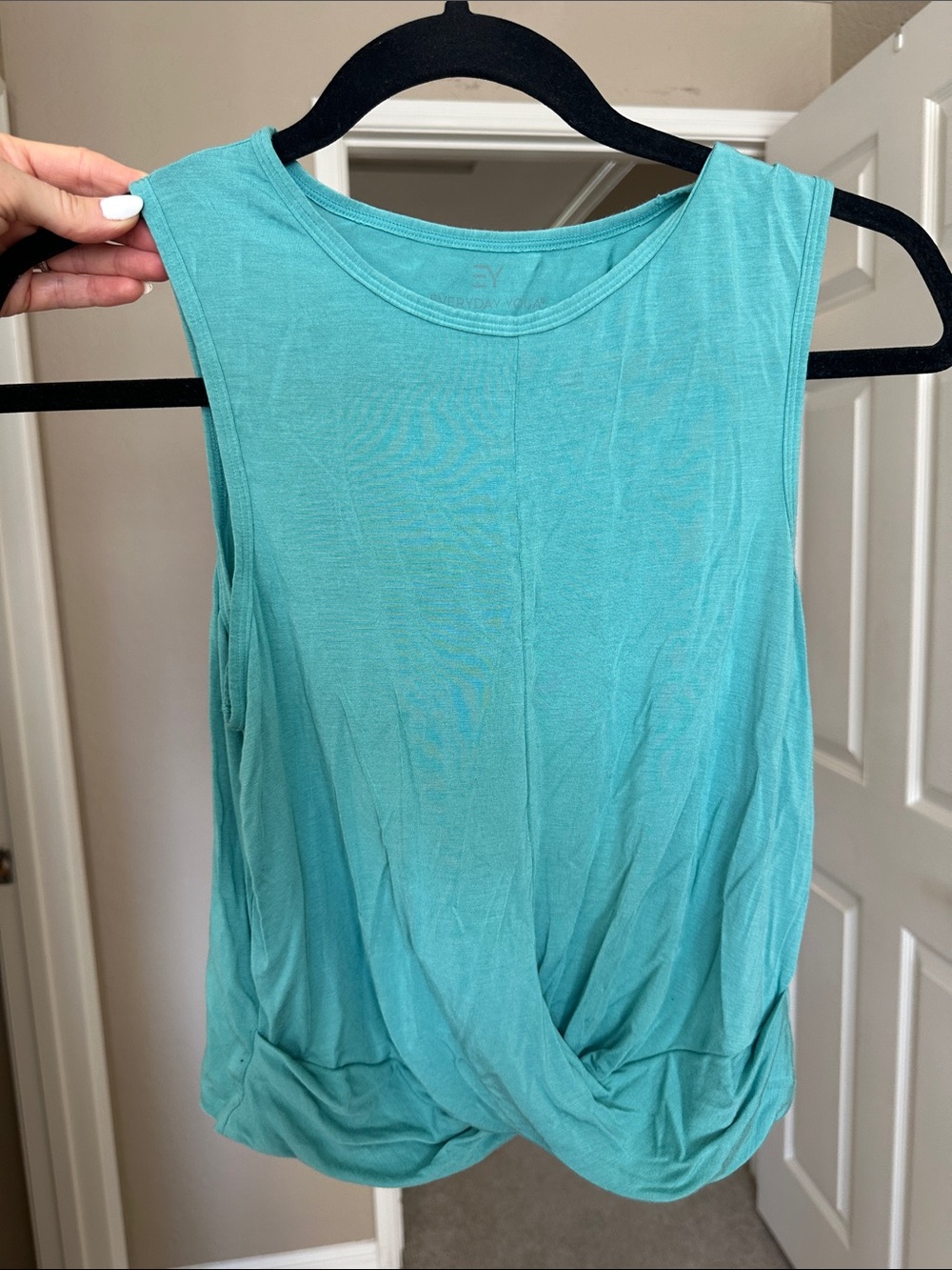 Everyday Yoga Sleeveless Twist-Front Tank Top - Aqua